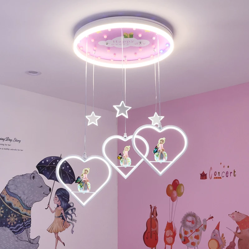 Plafonnier chambre veilleuse enfant — Plafonnier led pour chambre d'enfant fille, éclairage d'intérieur | belleveilleuse.fr