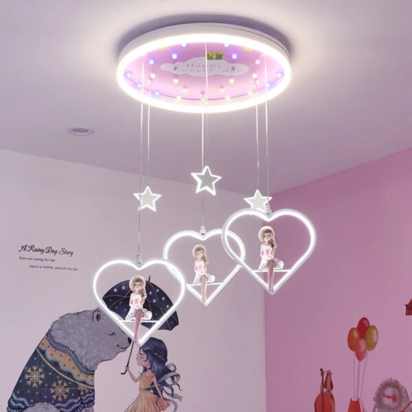 Plafonnier led pour chambre d'enfant fille, éclairage d'intérieur