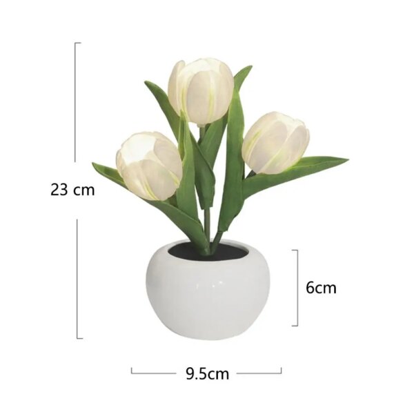 Lampe LED en forme de tulipe, fausse fleur