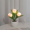 Lampe LED en forme de tulipe, fausse fleur
