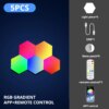 1061-252ab8.jpg Lampe murale LED RGB, Bluetooth, hexagonale, application, télécommande, veilleuse, ordinateur, salle de jeux