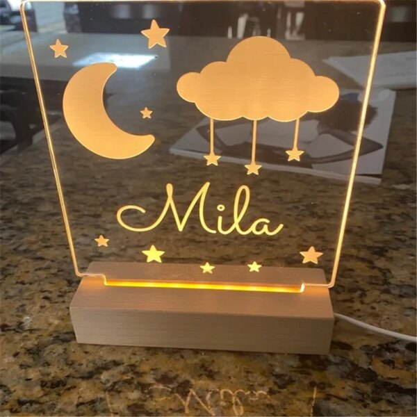 Lampe 3d LED USB personnalisée en forme d'étoiles et de papillons