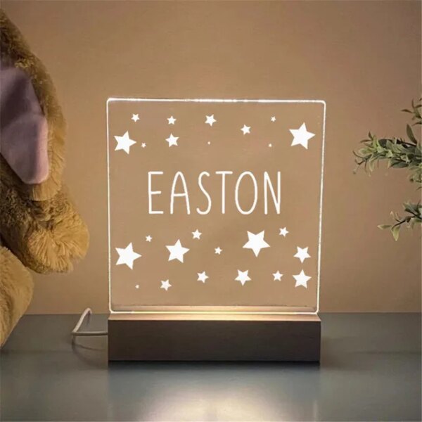 Lampe 3d LED USB personnalisée en forme d'étoiles et de papillons