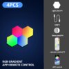 1069-be4e81.jpg Lampe murale LED RGB, Bluetooth, hexagonale, application, télécommande, veilleuse, ordinateur, salle de jeux