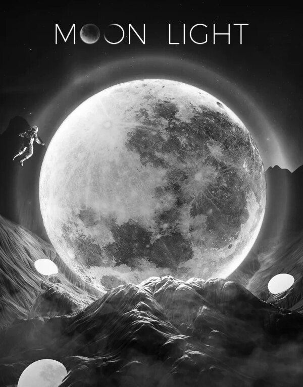 Applique murale Led en forme de lune, décoration de fond