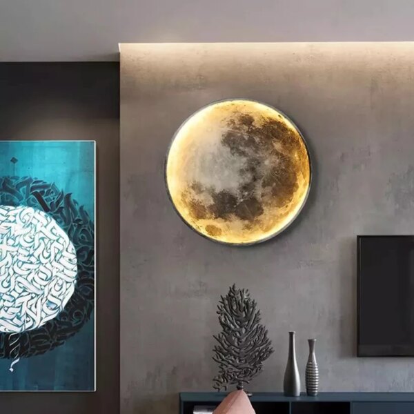 Applique murale Led en forme de lune, décoration de fond