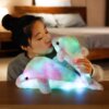 peluche veilleuse Poupée en dauphin scintillante 30/45cm, oreiller lumineux coloré LED