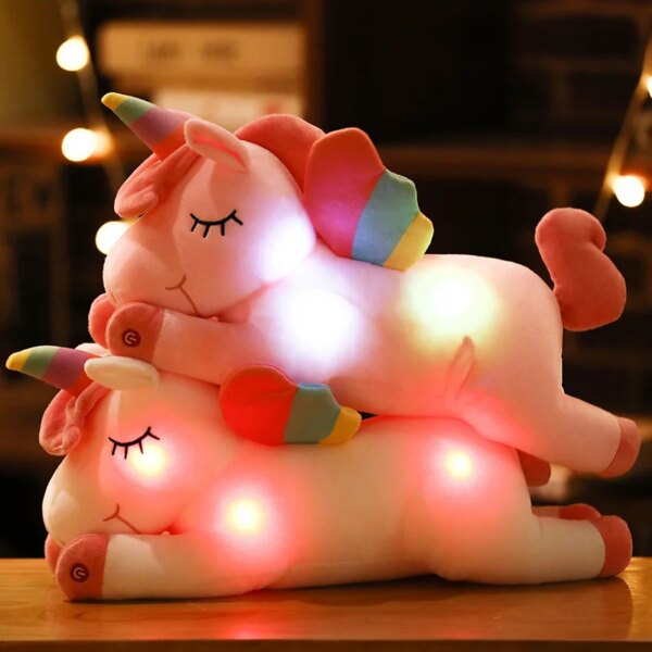 Peluche licorne lumineuse pour enfants, jouet mignon