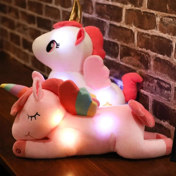 Peluche licorne lumineuse pour enfants, jouet mignon