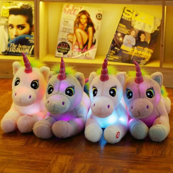 Peluche licorne lumineuse de 45cm pour enfants, nouvel arrivage, jouet en peluche