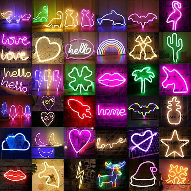 Lampe nuit guirlande lumineuse — Lampe de nuit LED en néon, vente en gros, panneau d'art mural, lampe de nuit, cadeau de noël, d'anniversaire | belleveilleuse.fr