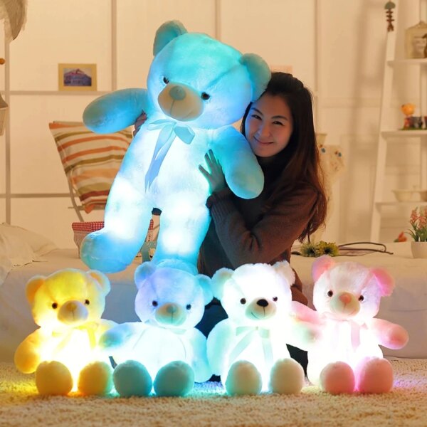 11466-0e5c64.jpg peluche veilleuse Ours coloré pour enfants, 1 pièce de 50cm, jouet créatif lumineux LED