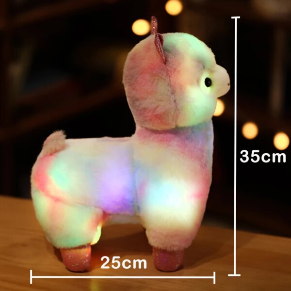 11480-4b0e40.jpg Peluche lumineuse à lumière Led de 35CM, jouet en forme d'alpaga lama