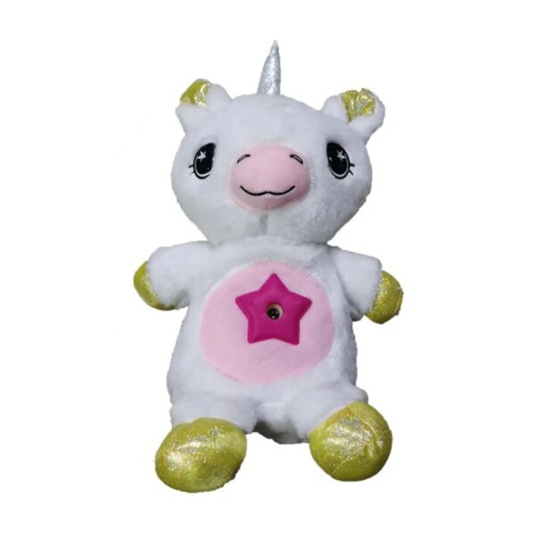 peluche licorne avec Projecteur Lumineux sur le Ventre, Veilleuse Réconfortante en Forme de Chiot