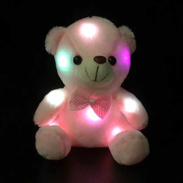 peluche veilleuse en Ours coloré et lumineux pour bébé, 20CM, jouets lumineux