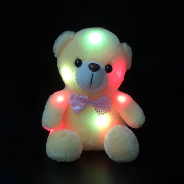 peluche veilleuse en Ours coloré et lumineux pour bébé, 20CM, jouets lumineux