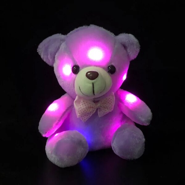 peluche veilleuse en Ours coloré et lumineux pour bébé, 20CM, jouets lumineux