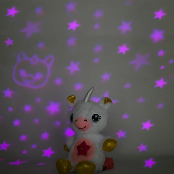 peluche licorne Projecteur lumineux pour enfants, jouet Animal en peluche coloré
