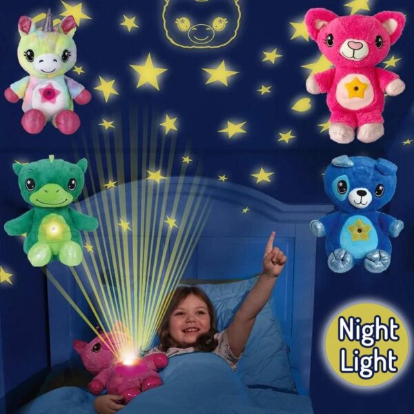 peluche projecteur lumineux, jouets confortables, petite veilleuse