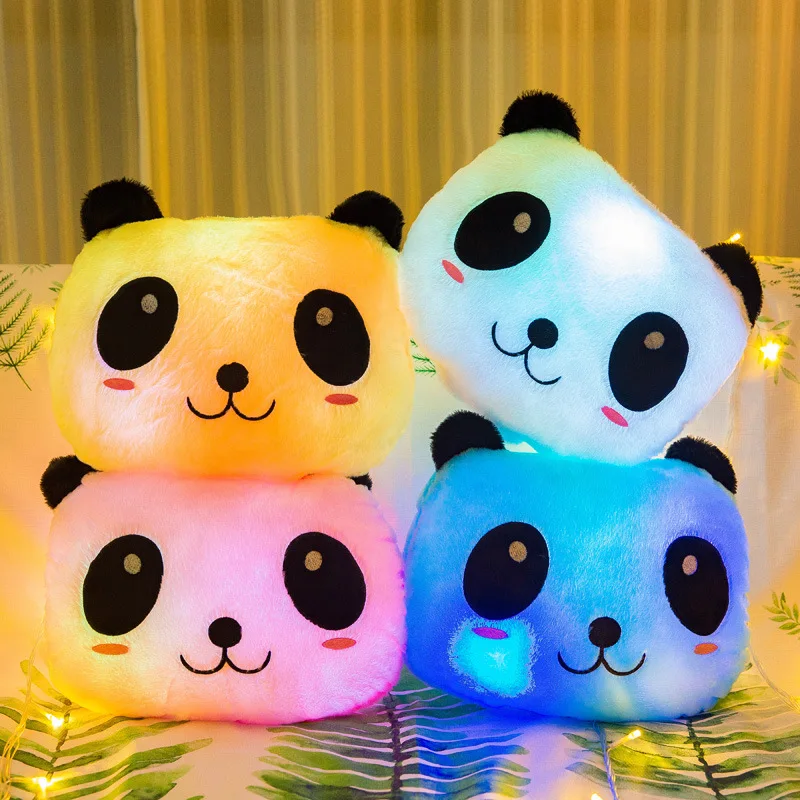 Peluche panda veilleuse bébé — peluche lumineuse Panda illuminé 35x30cm, petit coussin de siège lumineux en Peluche | belleveilleuse.fr