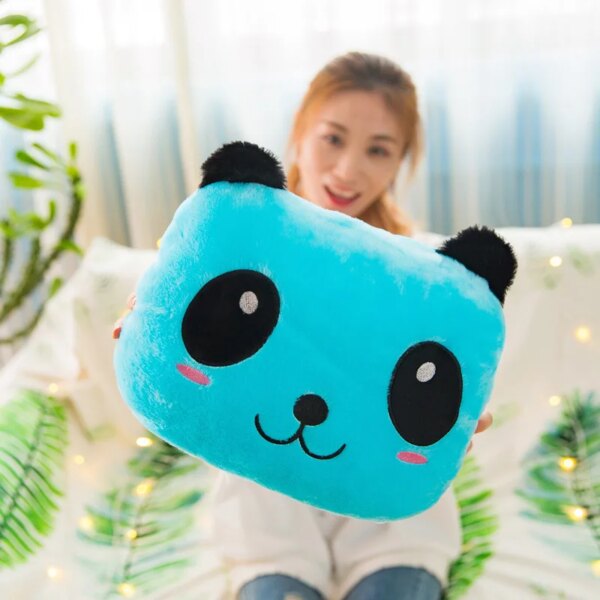 peluche lumineuse Panda illuminé 35x30cm, petit coussin de siège lumineux en Peluche