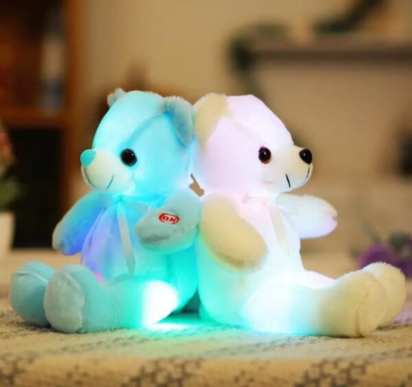 11769-1c0850.jpg peluche lumineuse avec éclairage LED, 30cm, ours en peluche lumineux