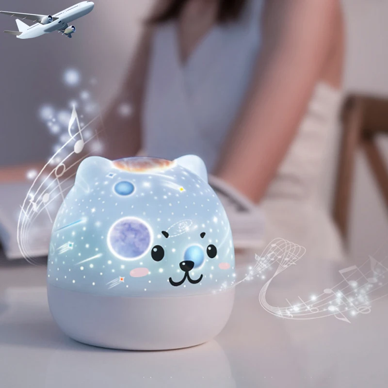 Projecteur étoiles veilleuse bébé — Veilleuse Projecteur d'étoiles en forme de galaxie, Veilleuse musicale avec chargeur USB | belleveilleuse.fr