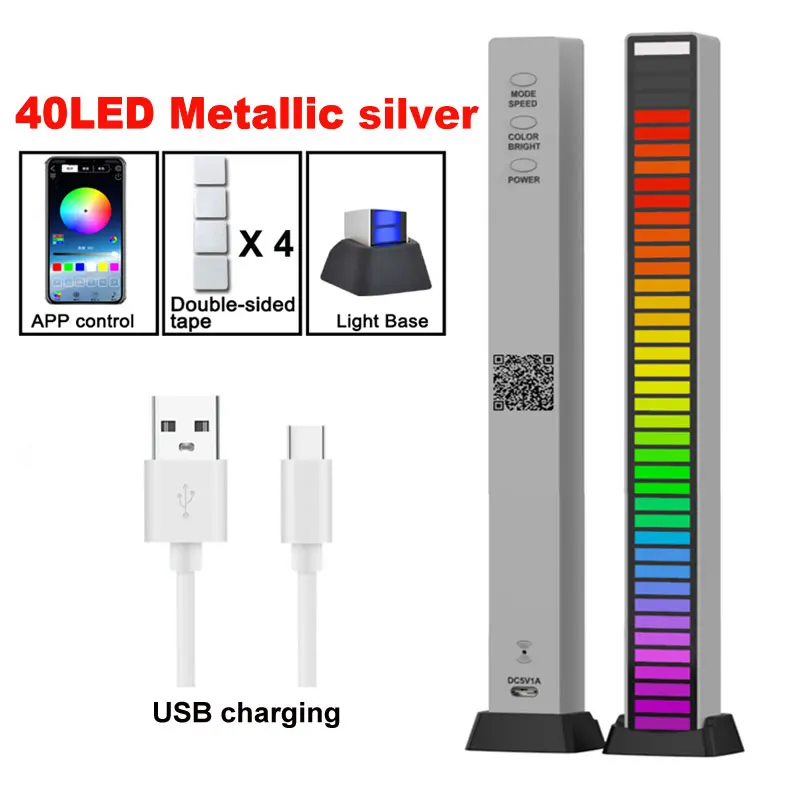 40LED Silver Battery