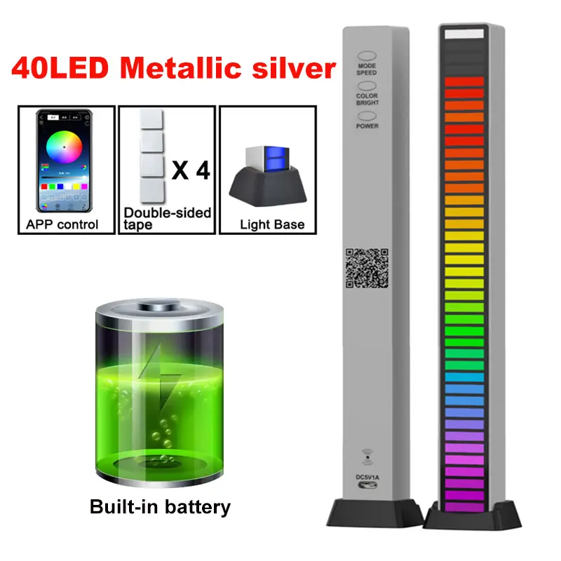 40LED Silver Battery