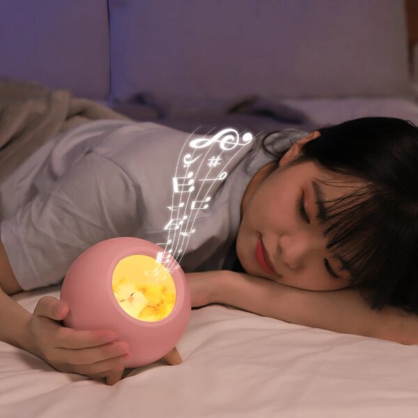 veilleuse musicale bebe tactile à intensité réglable, jolie lampe de chevet pour filles