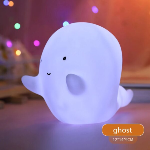 veilleuse animaux en forme de lune en émail, design de dessin animé, luminaire décoratif et créatif