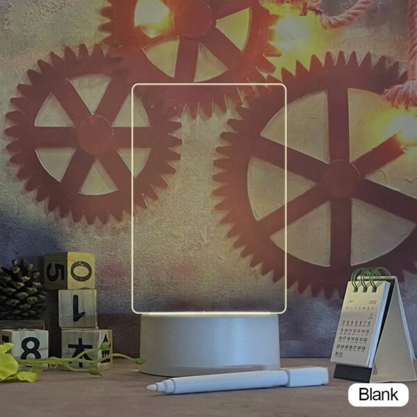 panneau de notes en veilleuse créative led avec stylo avec stylo, luminaire décoratif d'intérieur