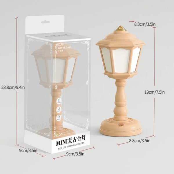 Lampe LED rétro avec chargeur USB, luminaire décoratif d'intérieur