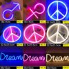 Lampe de nuit LED en néon, vente en gros, panneau d'art mural, lampe de nuit, cadeau de noël, d'anniversaire