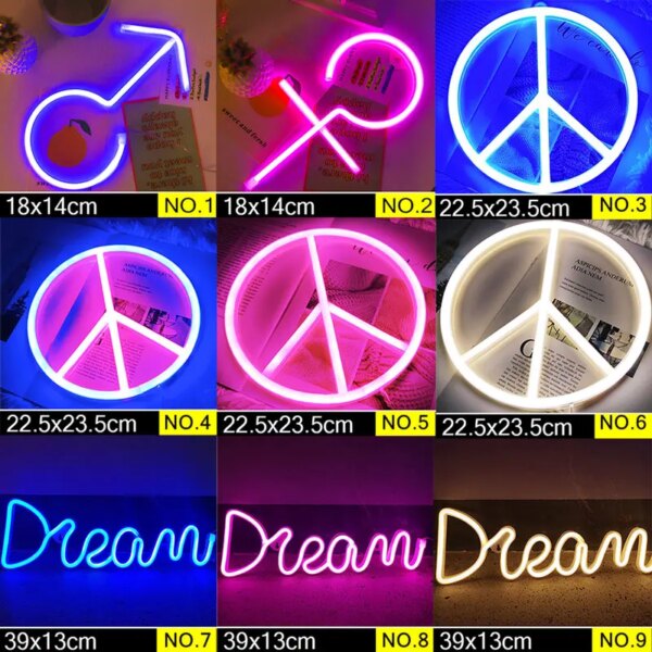 Lampe de nuit LED en néon, vente en gros, panneau d'art mural, lampe de nuit, cadeau de noël, d'anniversaire