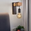 Applique murale en fer et bois E27, design nordique moderne