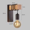 Applique murale en fer et bois E27, design nordique moderne