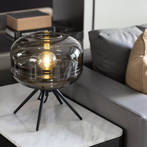 Lampe de Table Led avec trépied en verre, Design nordique moderne