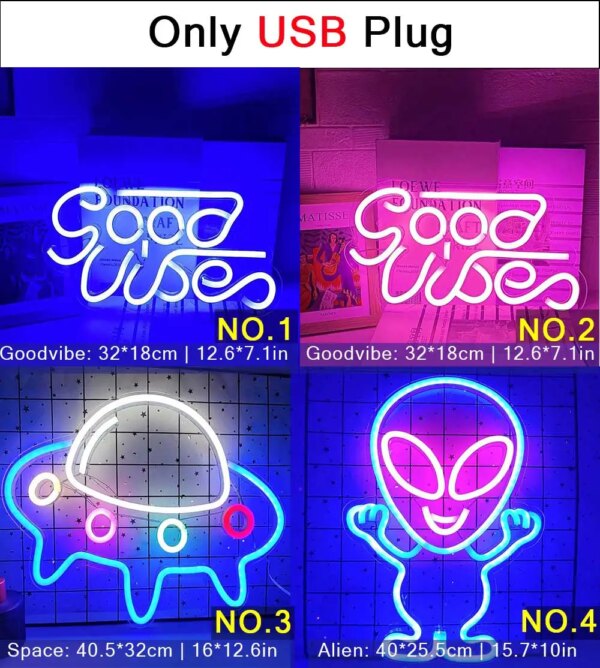 Lampe néon LED de Festival, pour la maison, chambre à coucher, salon, bureau, mariage