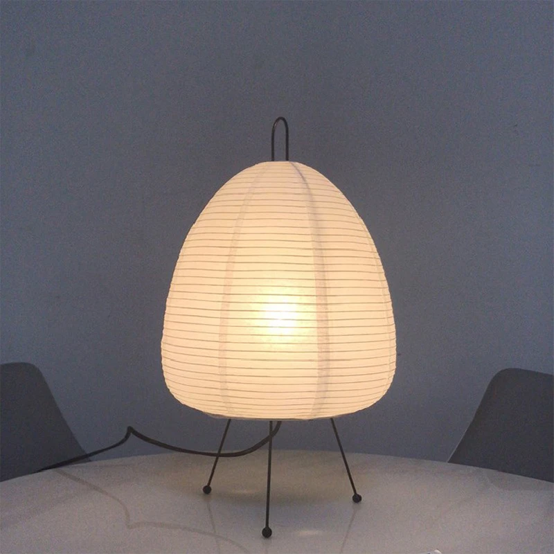 12892-6b4111.jpg Lanterne japonaise en papier de riz, lampe de Table Led sur pied avec trépied