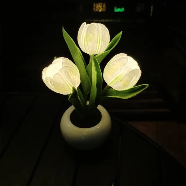 Lampe LED en forme de tulipe, Simulation de fleurs, décoration de la maison