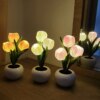 13019-ff29fb.jpg Lampe LED en forme de tulipe, Simulation de fleurs, décoration de la maison