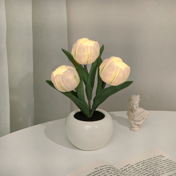 Lampe LED en forme de tulipe, Simulation de fleurs, décoration de la maison
