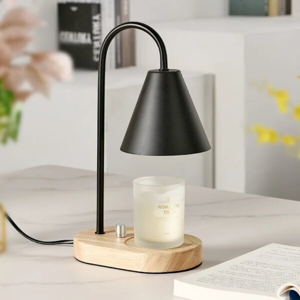 Lampe de Table en bois au design créatif, 110V/220V, chauffe-bougie