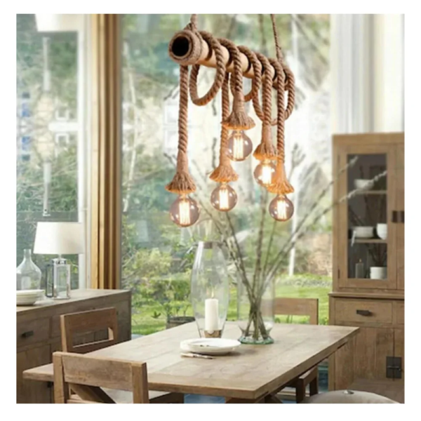 13356-251141.png Plafonnier en bois avec corde 6 S, design moderne, éclairage d'intérieur
