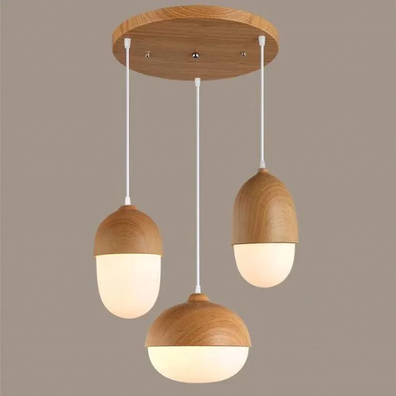 Plafonnier suspendu en bois au Style nordique moderne, luminaire décoratif d'intérieur