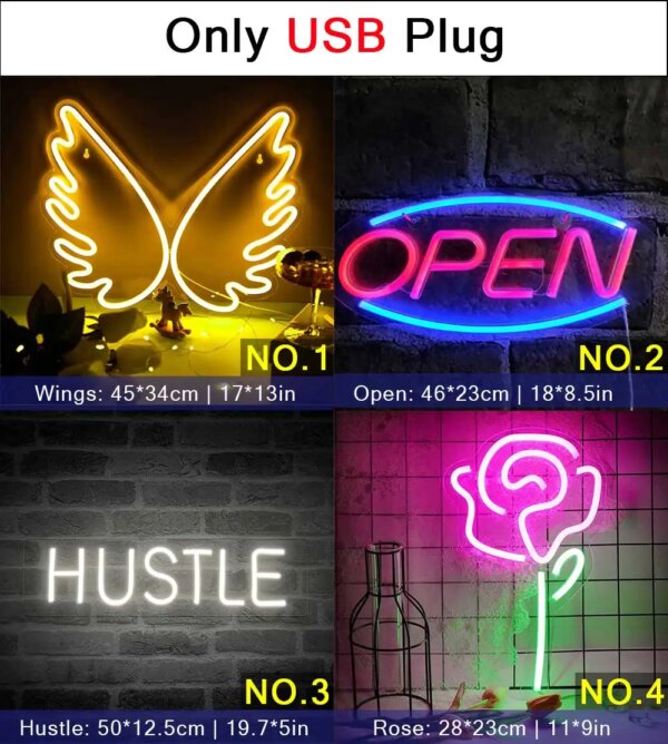 1339-79e7b7.jpg Lampe néon LED de Festival, pour la maison, chambre à coucher, salon, bureau, mariage