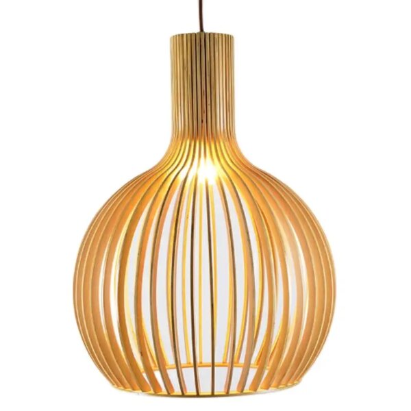 Lampe suspendue nordique en bois, disponible en noir et en blanc