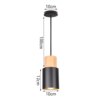 Lampe suspendue en bois au design nordique simpliste, ampoules E27