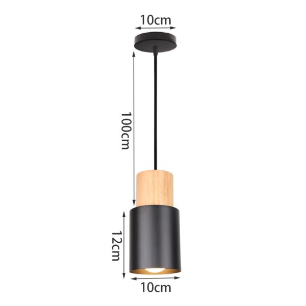 Lampe suspendue en bois au design nordique simpliste, ampoules E27